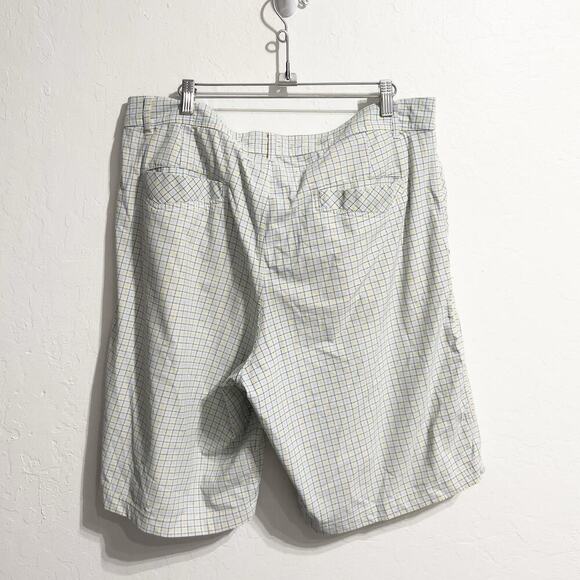 Lululemon Shorts Mens Sz 38 White Plaid Swim Trunks Board White Yellow Blue - Picture 2 of 8